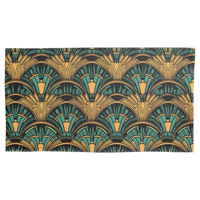 Deco de Arte Teal e Dourada (Frente-Esquerda)