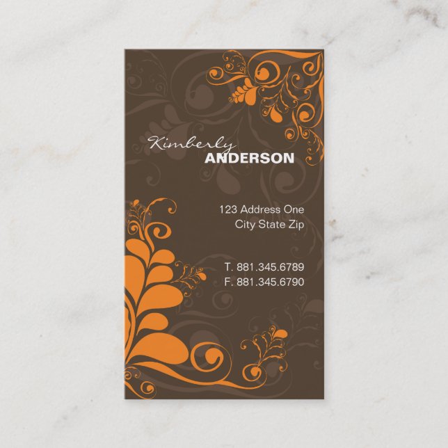 Deco deixa a natureza dos redemoinhos o cartão de (Frente)