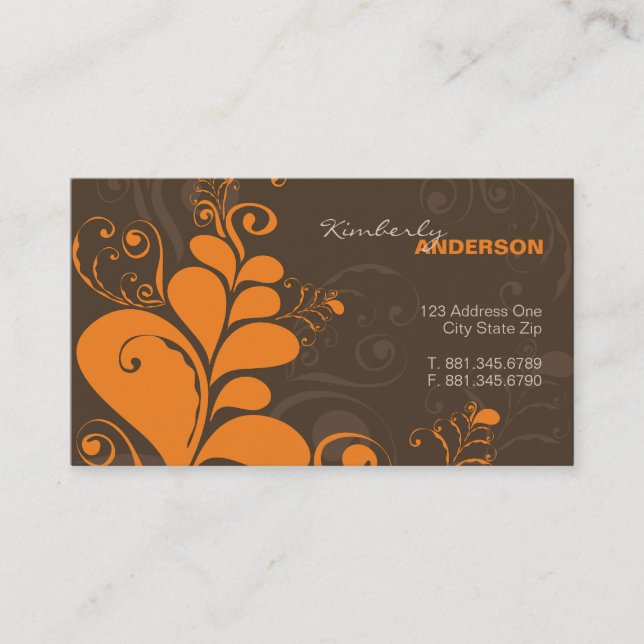 Deco deixa a natureza dos redemoinhos o cartão de (Frente)