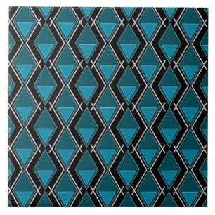 deco do padrão geométrico preto azul