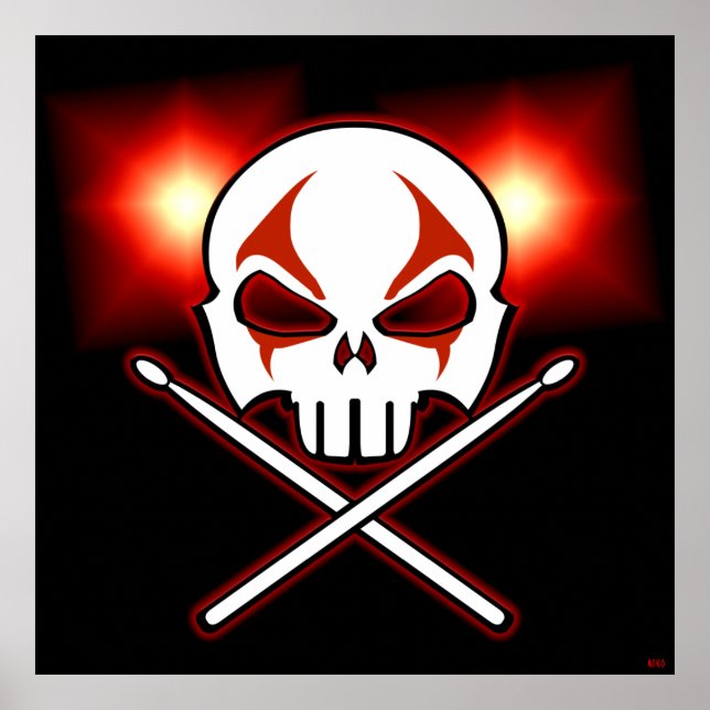 Deco do Poster do Drummer de Metal Pesado do Rock  (Frente)