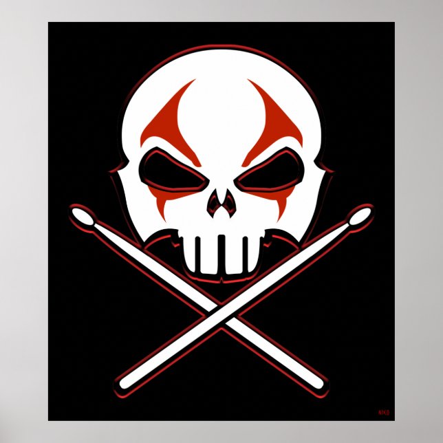 Deco do Poster do Drummer de Metal Pesado do Rock  (Frente)