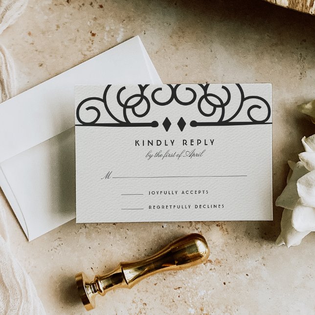 Deco Flourish Wedding RSVP (Criador carregado)