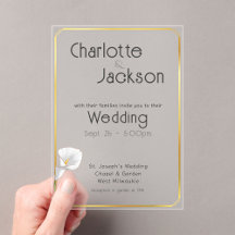 Deco Gold Framed Vintage Lily Wedding Frosted