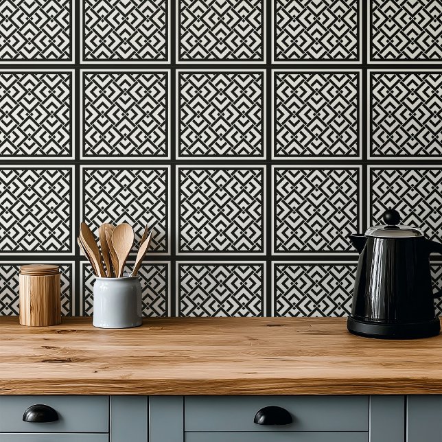 Deco gráfico monocromático de arte preto e branco (Criador carregado)