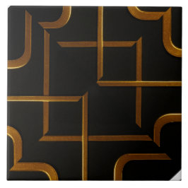 Deco Grid Black Gold Luxury Geometric Bathroom Til