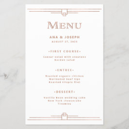 Deco Moderno | Faux Rosa Dourado no menu White Wed