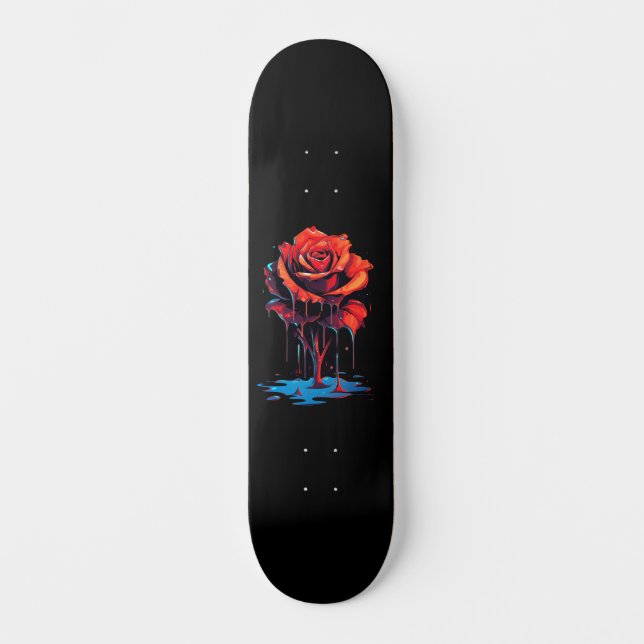 Decodificação do Skate da Rosa vermelha em Grunge  (Frente)