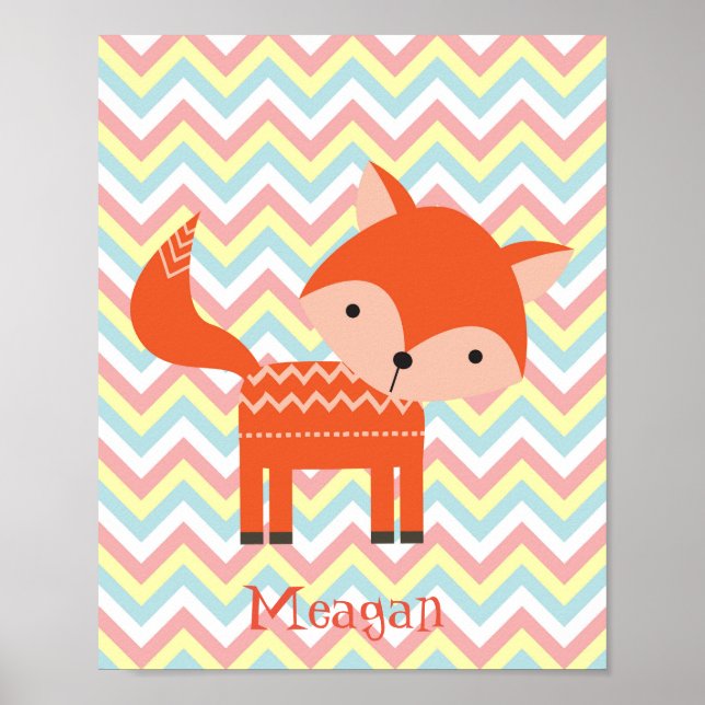 decor da parede de impressão da raposa de viveiro (Frente)