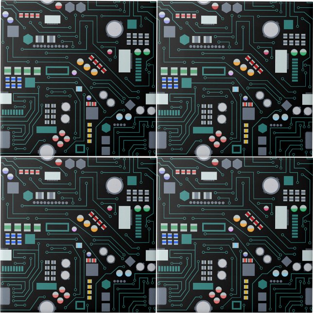 Decor de Conselho do Circuito do Computador (Computer Circuit Board Pattern Office Decor Ceramic Tile)