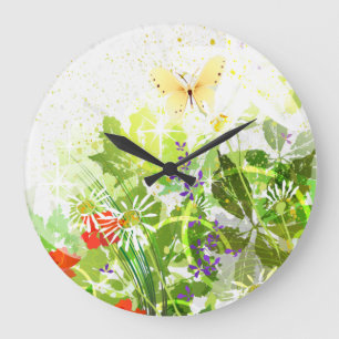 Decor de Flor 30 Relógios de Parede e Opções Numer