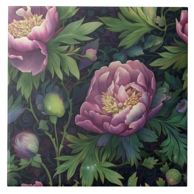 Decor de folhagem floral roxa moderna (Frente)