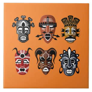 Decor de máscaras africanas