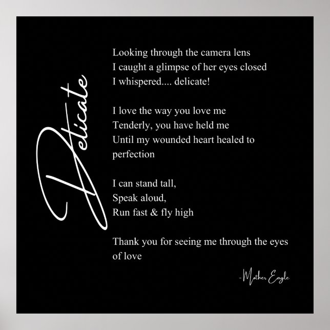 Decor de Poster de Arte de Poesia de Amor Delicado (Frente)