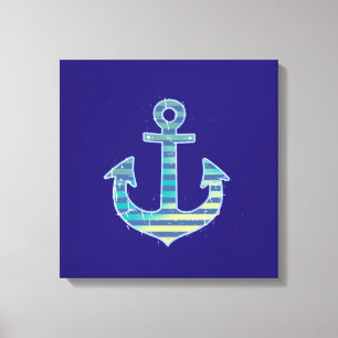 decoração azul de âncora listrada