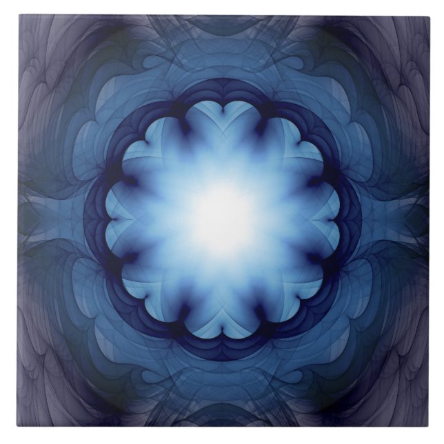 decoração azul floral brilhante (Frente)