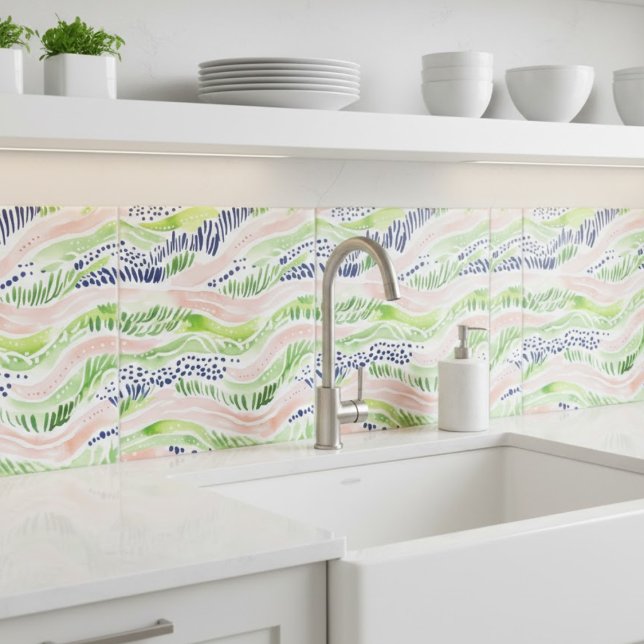 Decoração Azul Rosa Verde abstrato (Criador carregado)