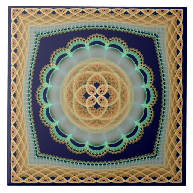 Decoração brilhante fractal franzida (Frente)