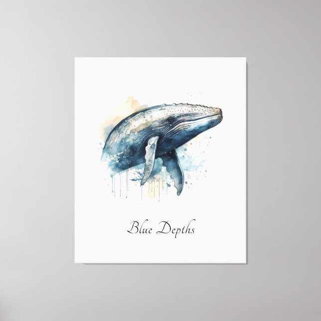 Decoração Costeira de Parede de Baleia Azul (Frente)