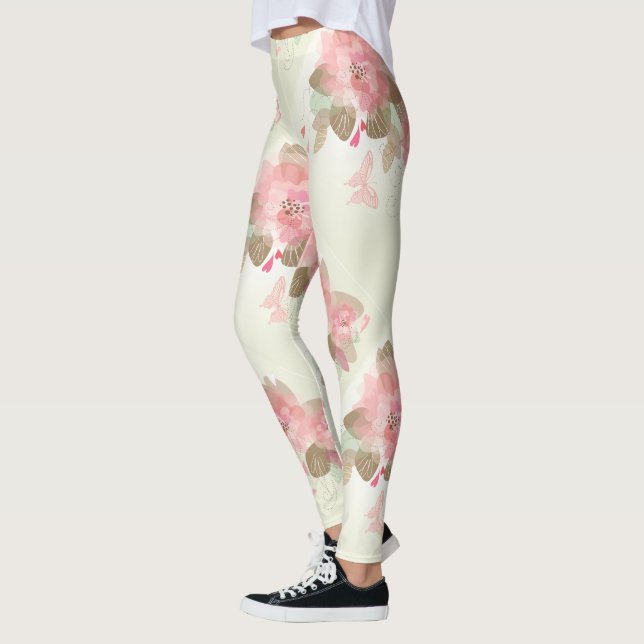 Decoração da Flor 15 Leggings (Esquerda)