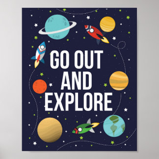 Decoração da parede espacial, poster de decoração