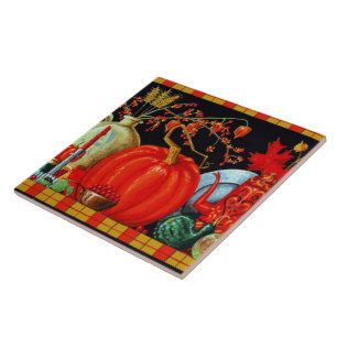 Decoração de Abóbora de Pintura Antiquada Festiva