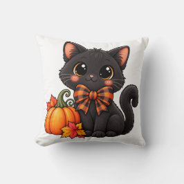 Decoração de Almofada de Halloween de Gato Preto F