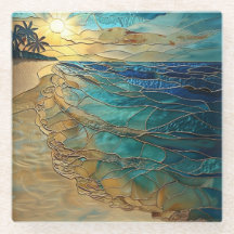 Decoração de Arte Costeira de Ondas do Oceano
