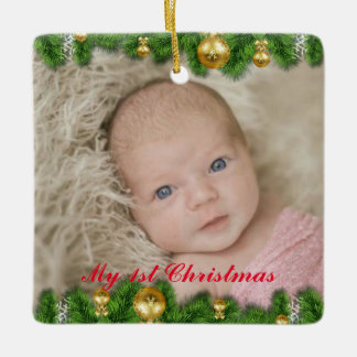 Decoração de árvore Meu 1º Natal - Foto Enfeite