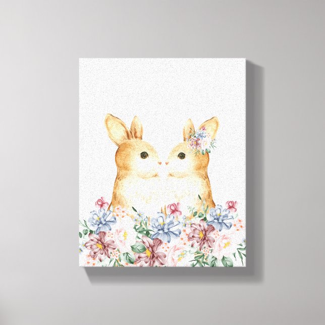 Decoração de Berçário de Coelhinho Casal Floresta (Frente)