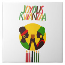 Decoração de Kwanza Trivet de Azulejo Cerâmico