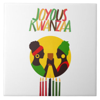 Decoração de Kwanza Trivet de Azulejo Cerâmico