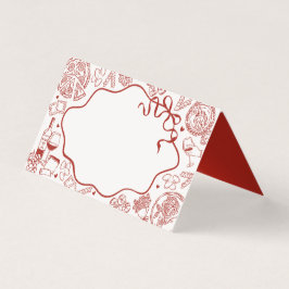 Decoração de mesa com cartão de lugar de massa ita