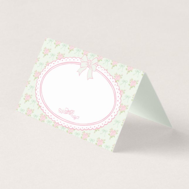 Decoração de Mesa com Cartão de Lugar Floral Elega (Frente)