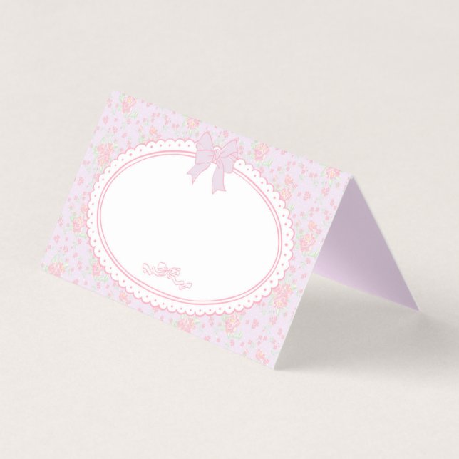 Decoração de Mesa com Cartão de Lugar Floral Elega (Frente)