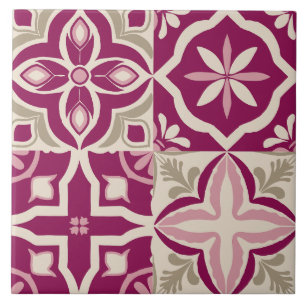 Decoração de Mosaico Floral Mediterrâneo