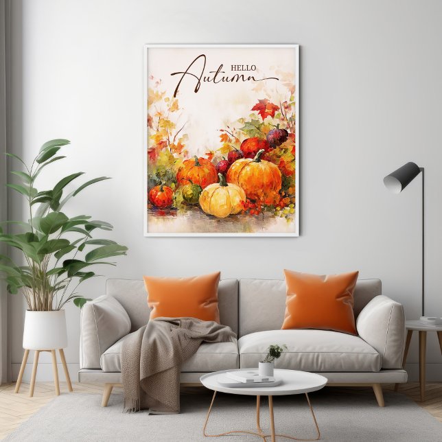 Decoração de Muro de outono | Fall Canvass Art (Elevate your living room with stunning autumn art.  Inspired by the timeless style of Claude Monet.)