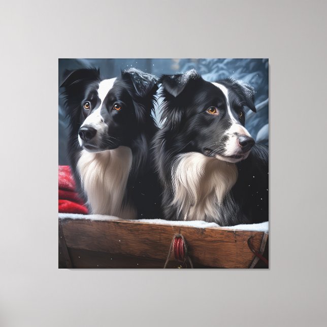 Decoração de Natal Border Collie Snowy Sleigh   (Frente)