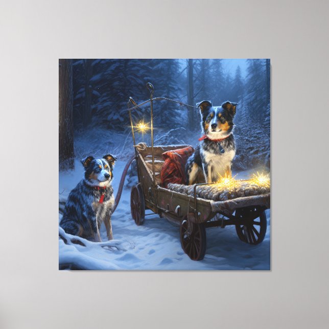 Decoração de Natal com Trenó de Neve do Blue Heele (Frente)