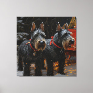 Decoração de Natal Scottish Terrier Snowy Sleigh 