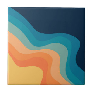 decoração de ondas de estilo retrô