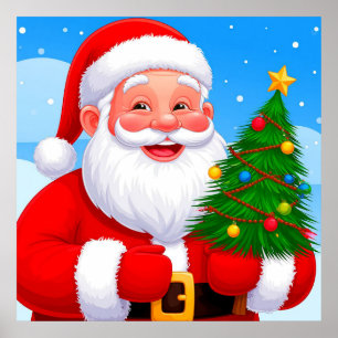 Decoração de Parede Alegre Papai Noel Feriado de N