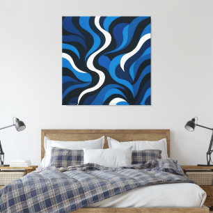 Decoração de parede azul artística