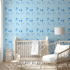 Decoração de Parede Azul Botânica Elegante de Ades