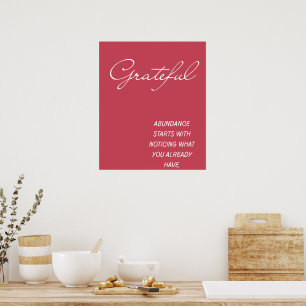 Decoração de Parede com Citação de Abundância Grat
