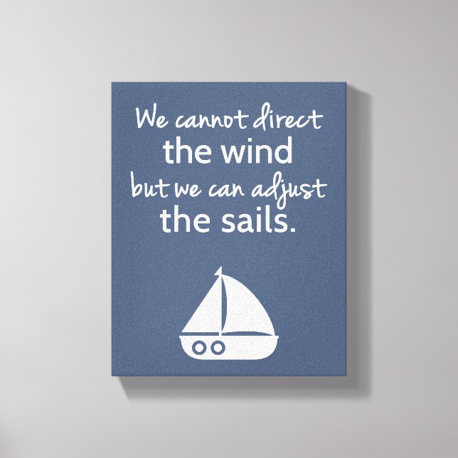 Decoração de Parede com Citação Positiva de Barco  (Frente)