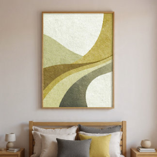 Decoração de Parede com Formas Abstratas Curvas pa