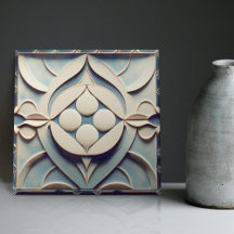 Decoração de parede com padrão Art Deco em cerâmic