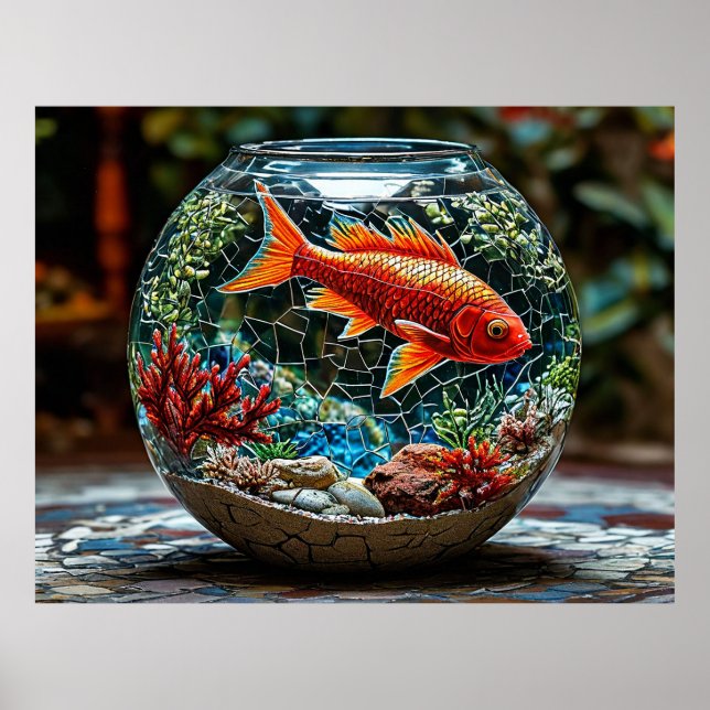 Decoração de parede com peixe vermelho para presen (Frente)
