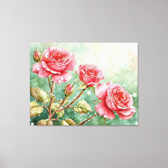 Decoração de Parede com Rosas Vermelhas Floridas e (Frente)